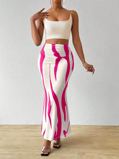 Monochrome Wave Mermaid Skirt