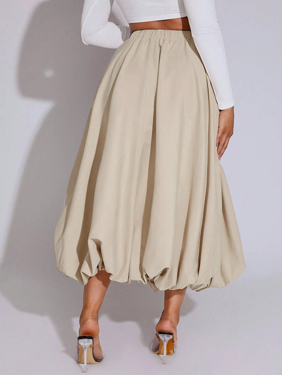 Soft Apricot Bubble Skirt