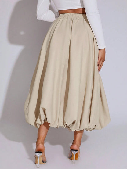 Soft Apricot Bubble Skirt