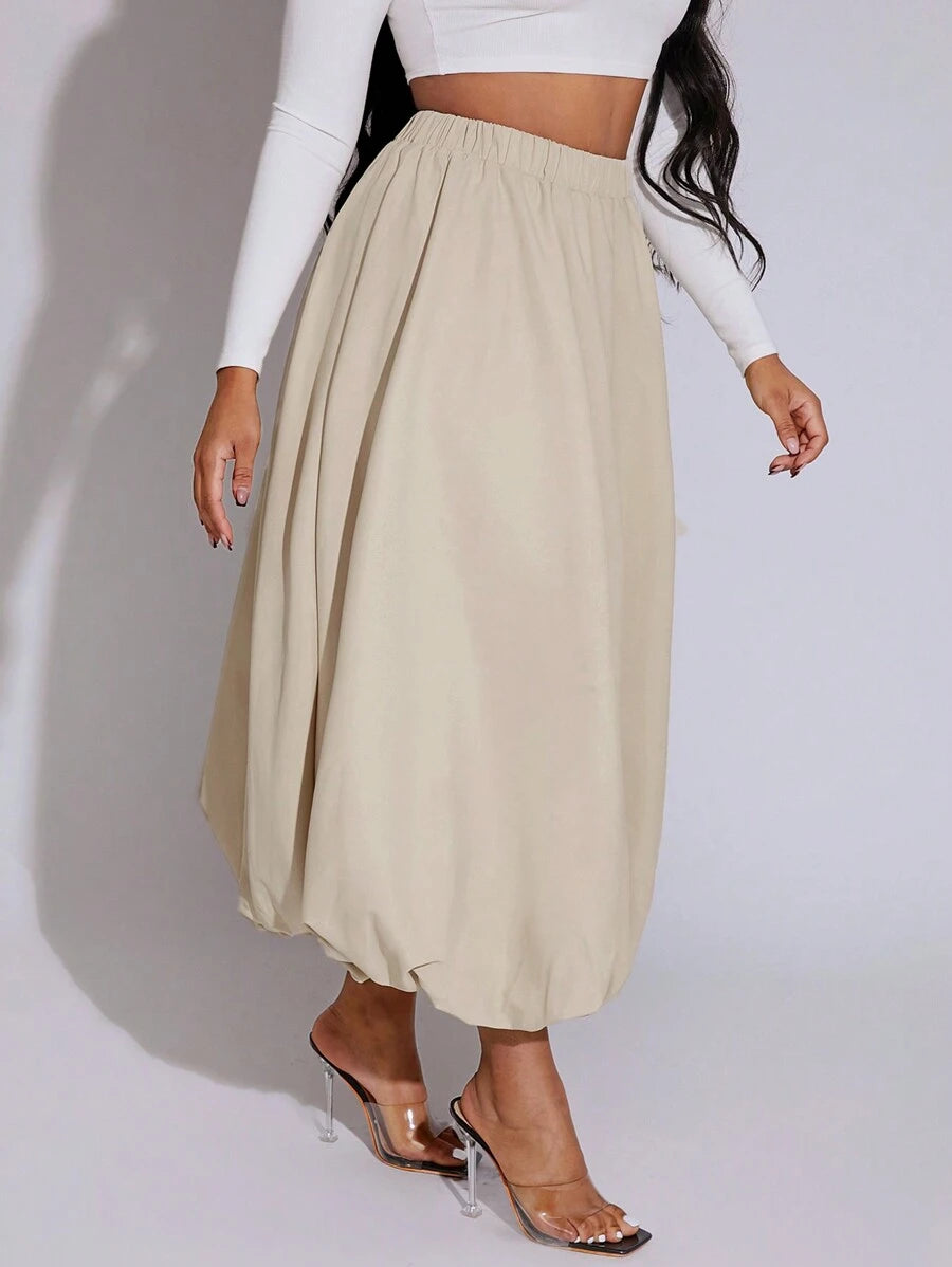 Soft Apricot Bubble Skirt