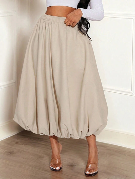 Soft Apricot Bubble Skirt
