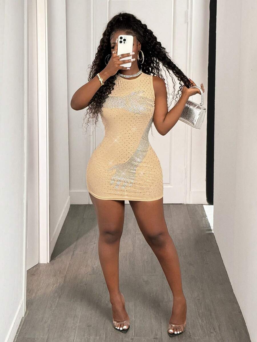 Amber Sparkle Mini Dress