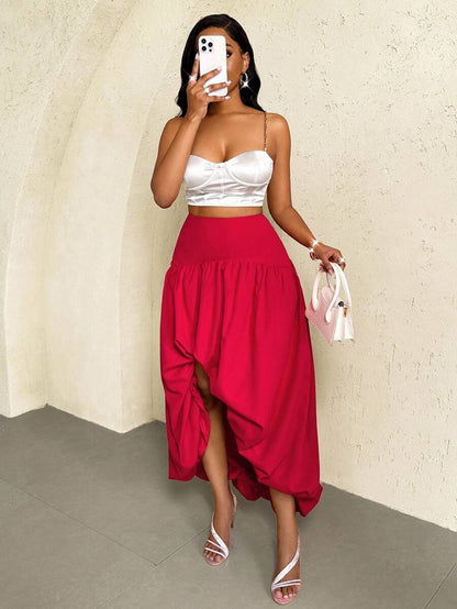 Scarlet Wave Split Skirt