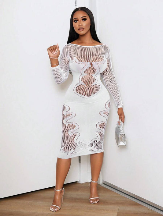 White Mesh Spotlight Gown