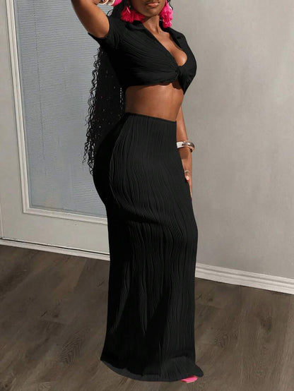 Leopard Curve Split Skirt