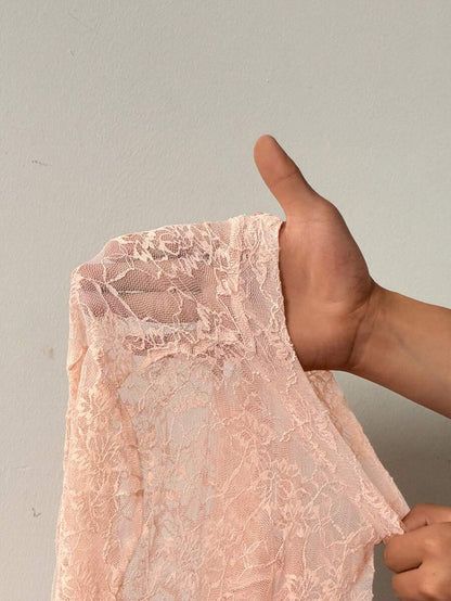 Blush Lace Ruffle Mini
