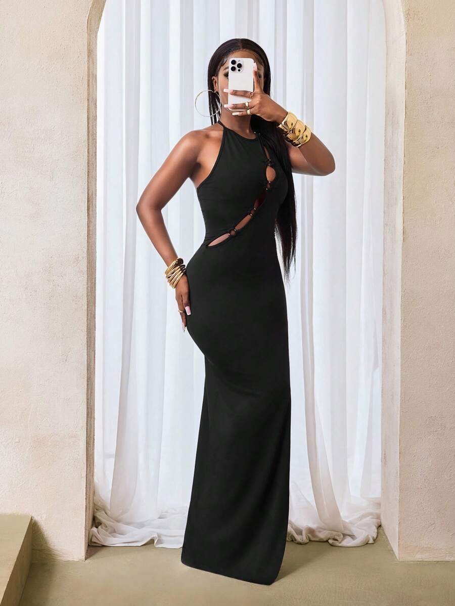Midnight Metal Slit Maxi