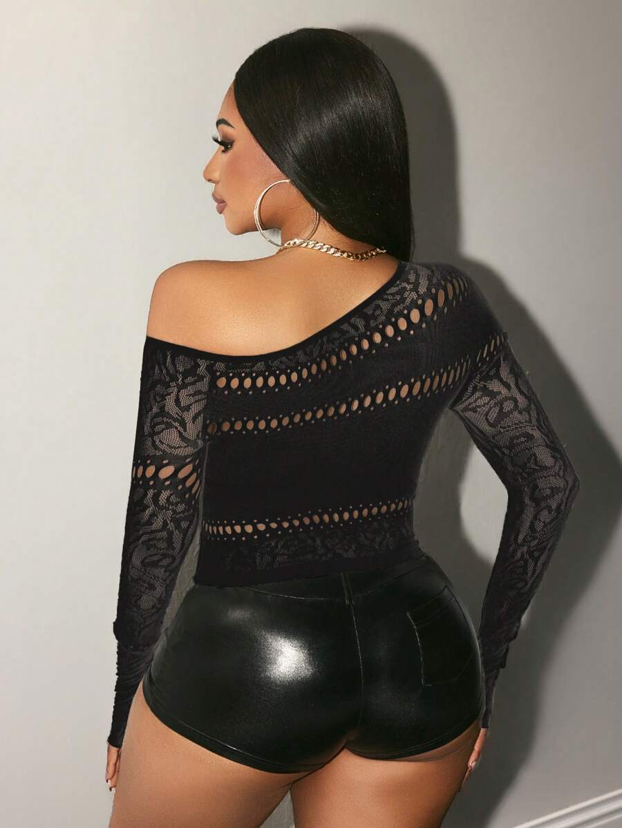 Midnight Muse Cutout Mesh Top
