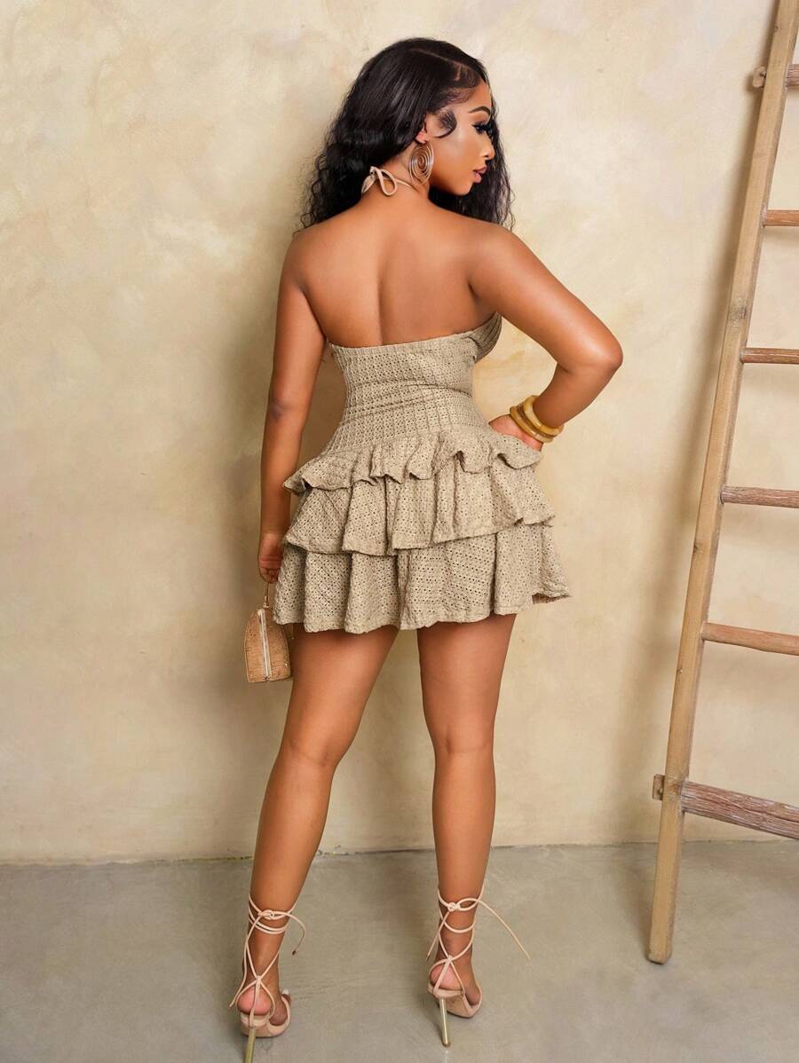 Sunset Tiered Knot Mini Dress