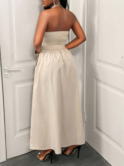 Sandstone Strapless Midi Dress