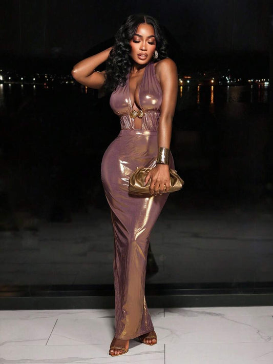 Bronze Halo Cutout Maxi