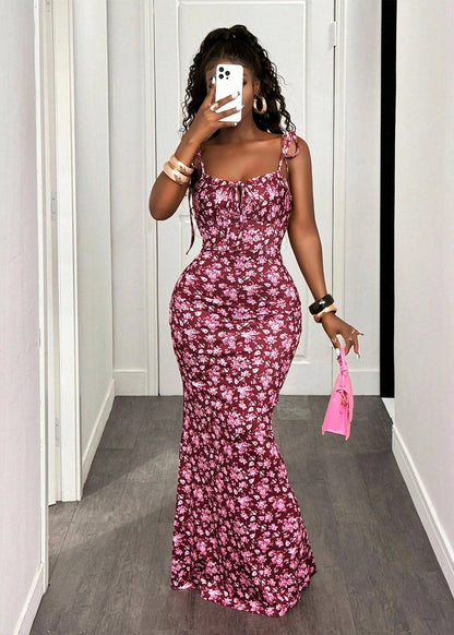 Burgundy Bloom Bodycon