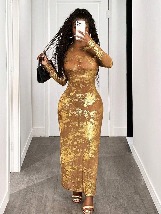 Golden Aura Glitter Maxi