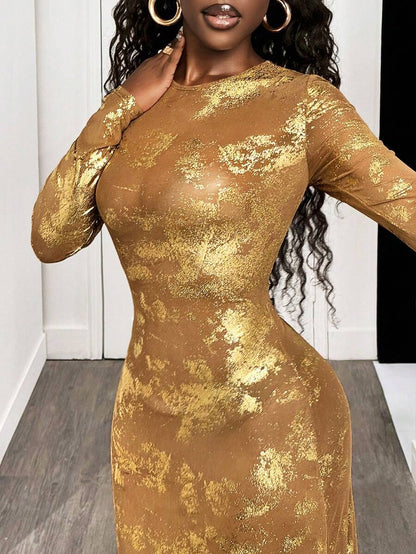 Golden Aura Glitter Maxi