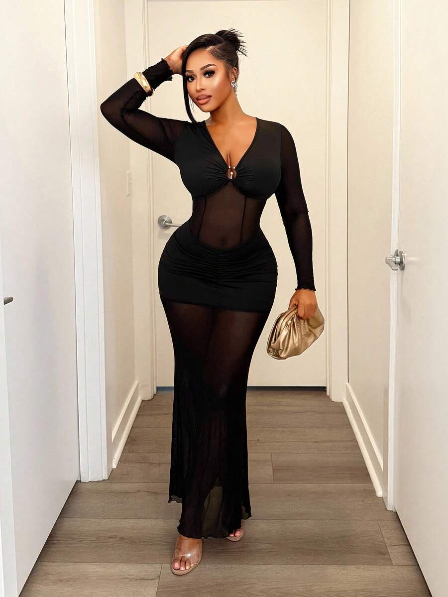 Sheer Siren Mesh Gown