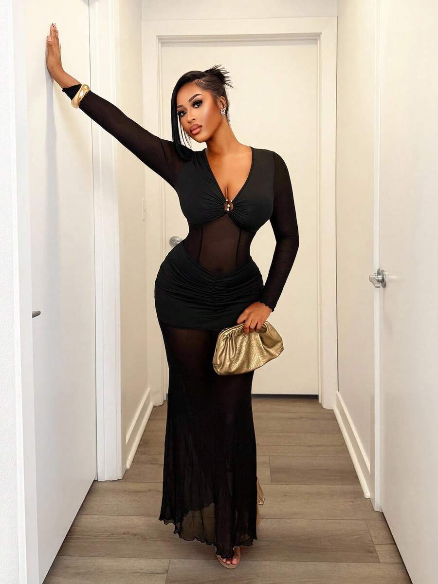 Sheer Siren Mesh Gown