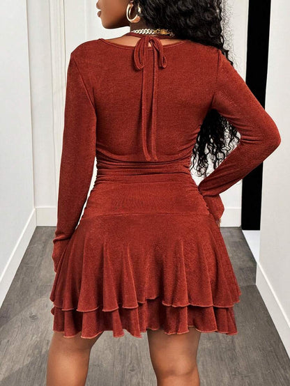 Rust Ruffle Swing Mini