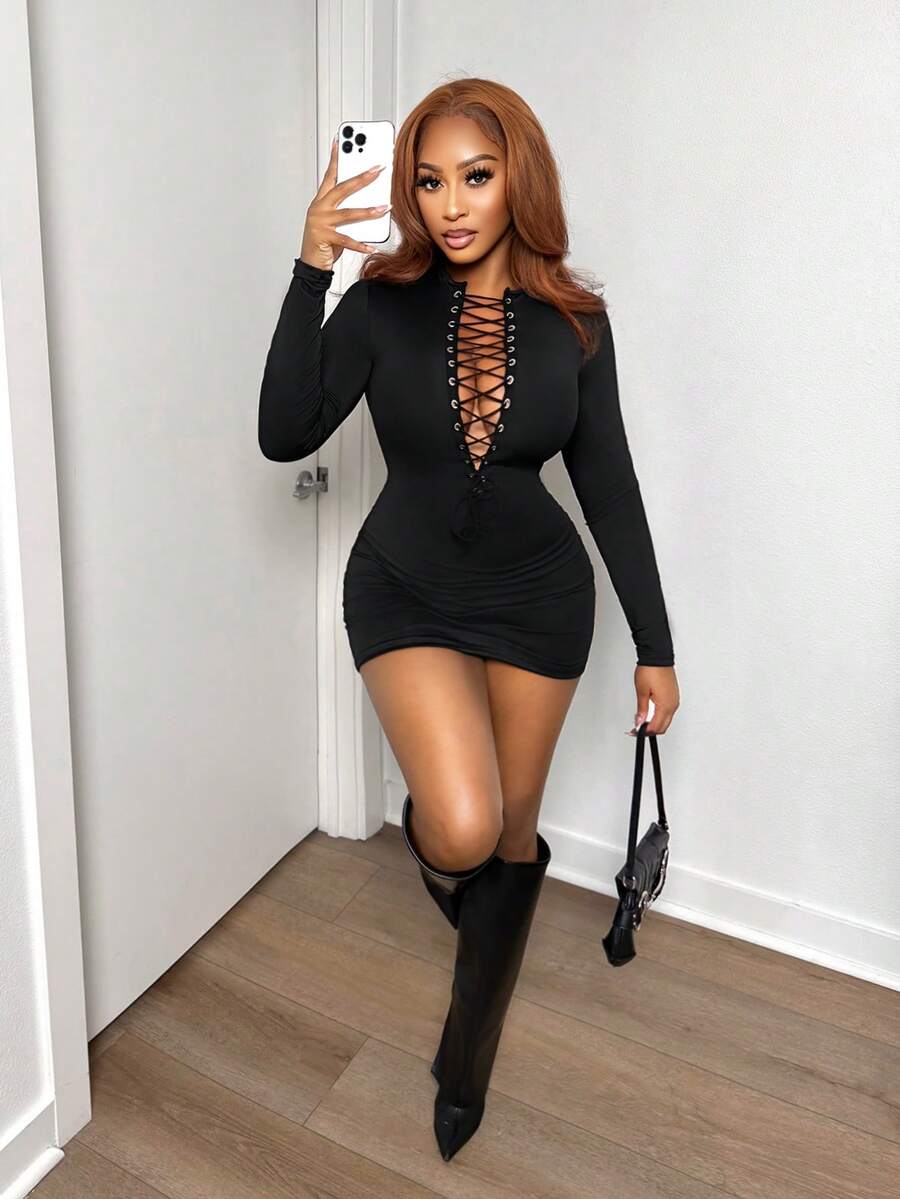 Black Siren Strings Dress