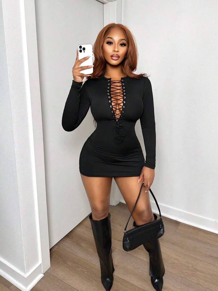 Black Siren Strings Dress