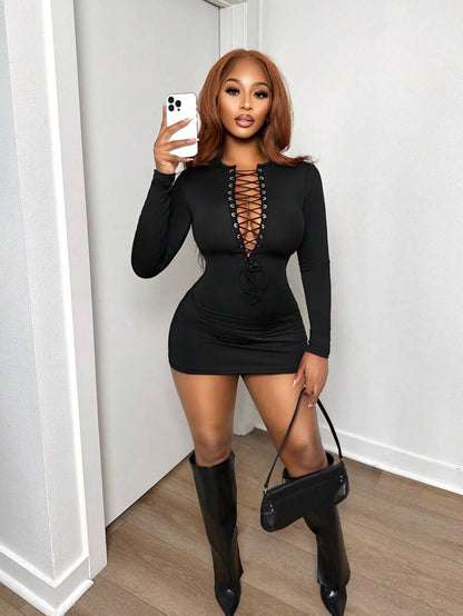 Black Siren Strings Dress