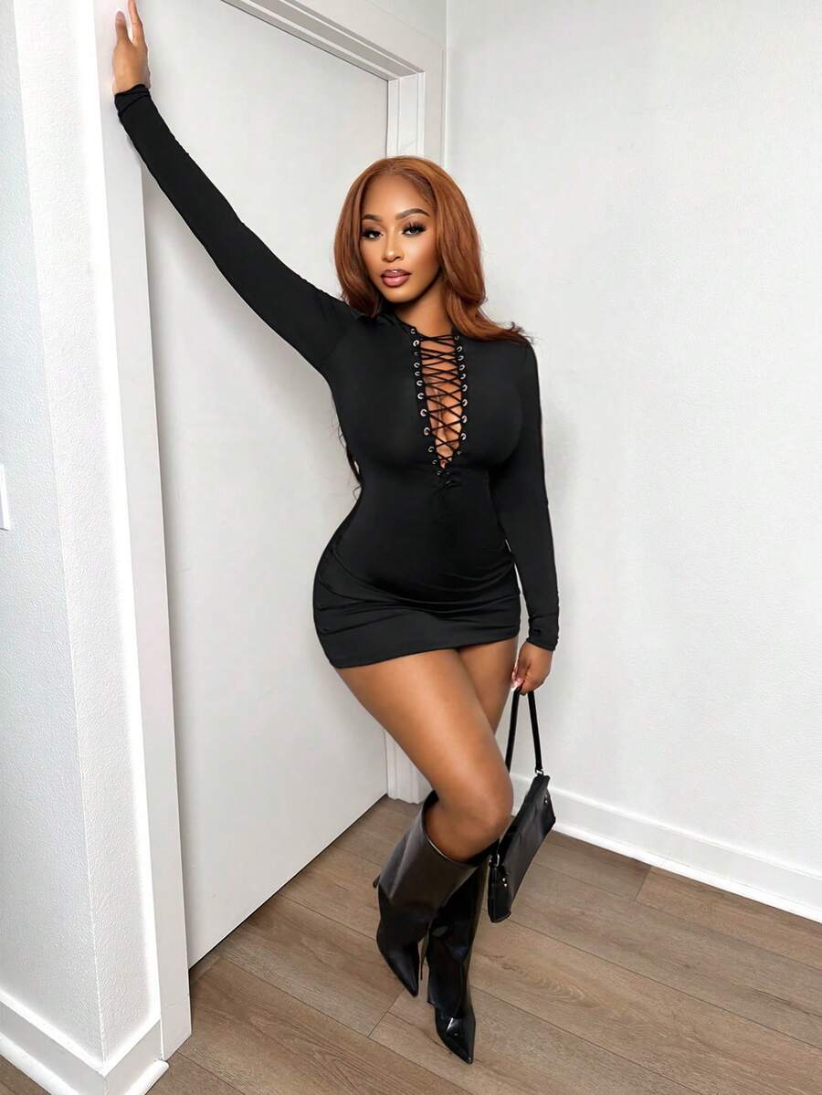 Black Siren Strings Dress