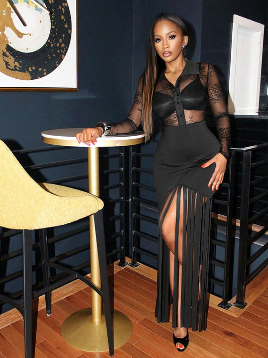 Midnight Tassel Maxi