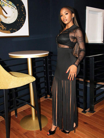 Midnight Tassel Maxi