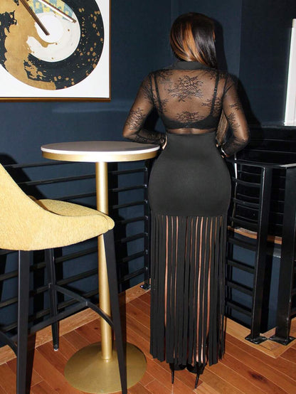 Midnight Tassel Maxi