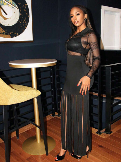 Midnight Tassel Maxi