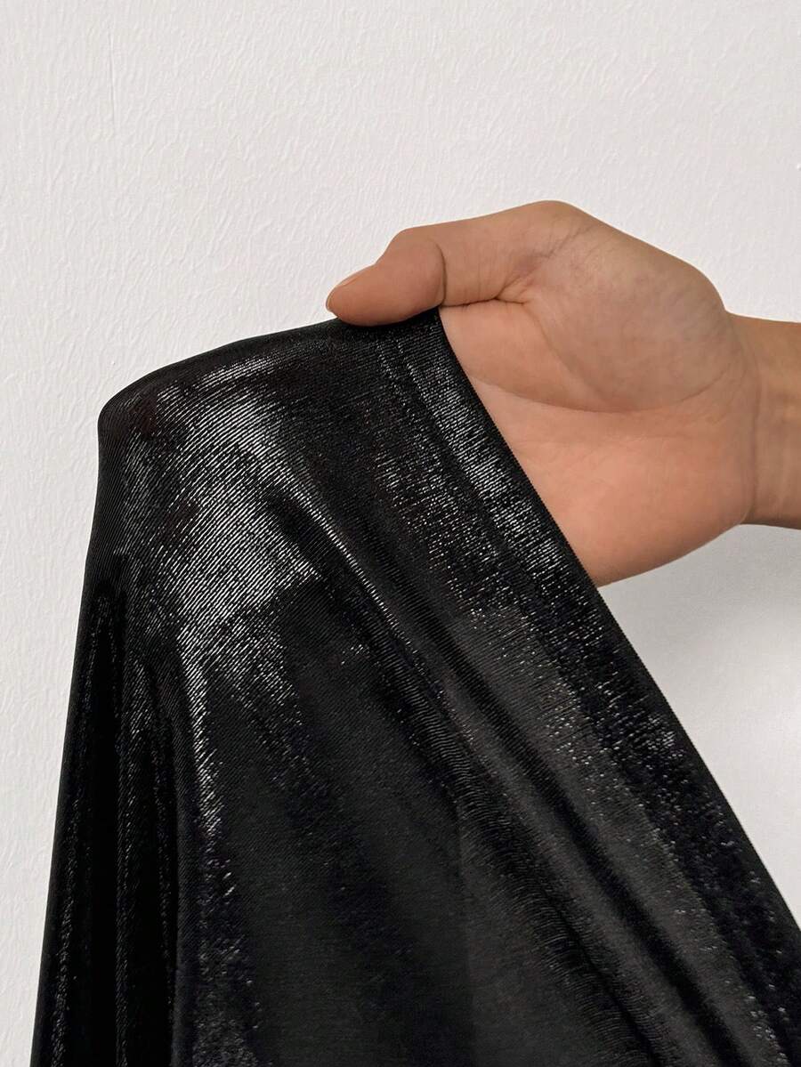 Black Liquid Shine Skirt