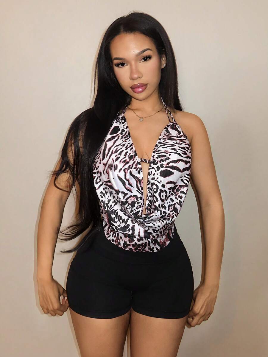 Wild Muse Leopard Halter Top