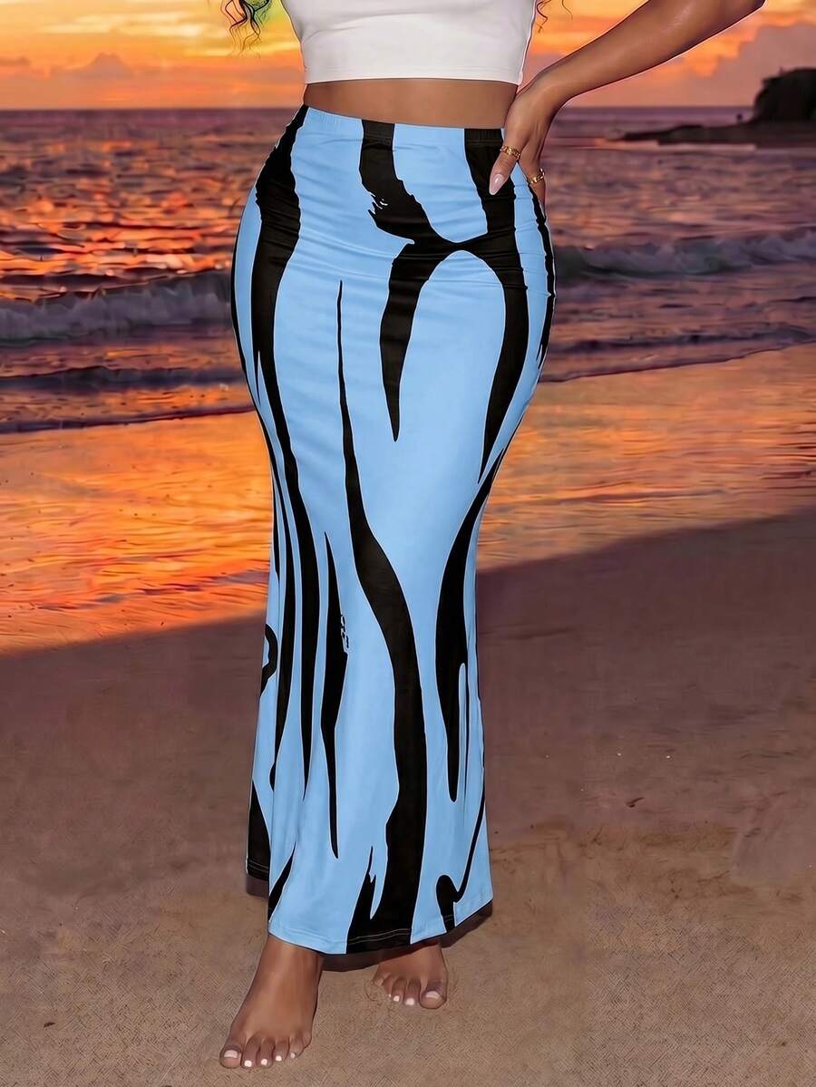 Blue Mirage Mermaid Maxi Skirt