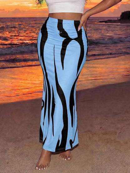 Blue Mirage Mermaid Maxi Skirt