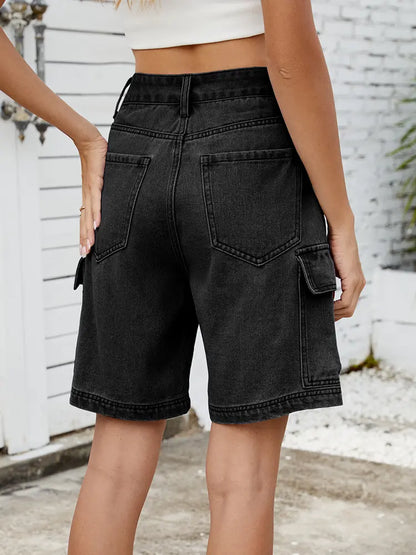 Urban Utility Cargo Denim Shorts