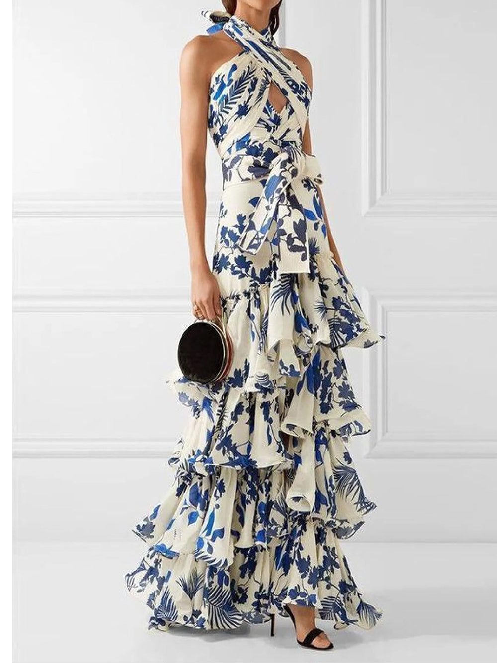 Lace-Up Lolita Swing Skirt Maxi Dress - Airnori