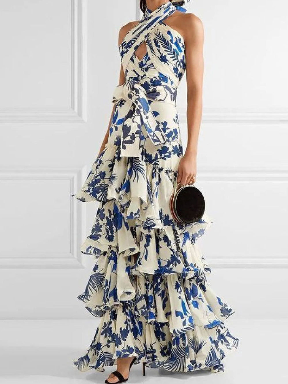 Lace-Up Lolita Swing Skirt Maxi Dress - Airnori