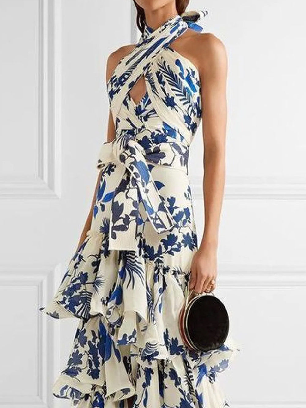 Lace-Up Lolita Swing Skirt Maxi Dress - Airnori