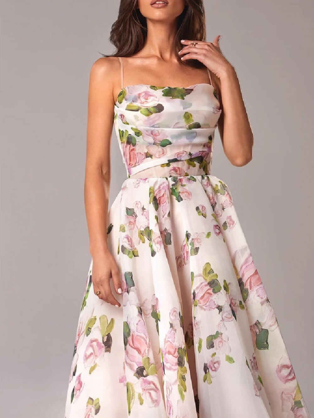 Effortless Elegance - Strapless Swing Midi Dress
