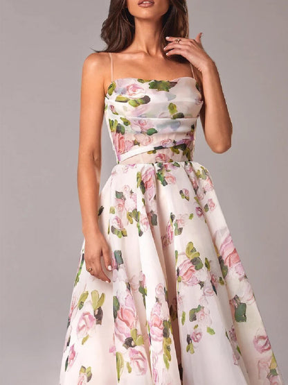 Effortless Elegance - Strapless Swing Midi Dress