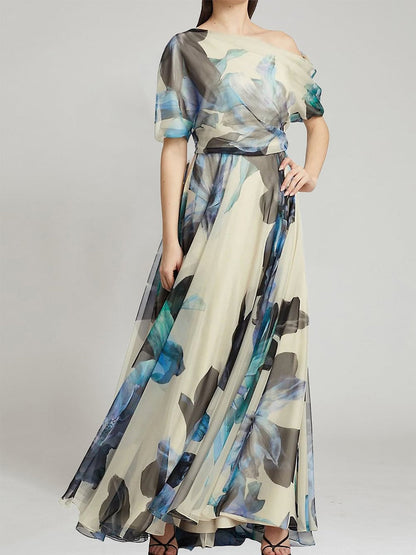 Lolita Swing Skirt Print Maxi Dress - Airnori