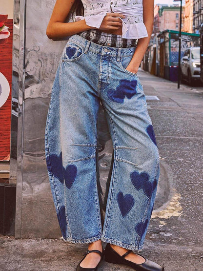 Heartful Days Relaxed Barrel-Leg Jeans