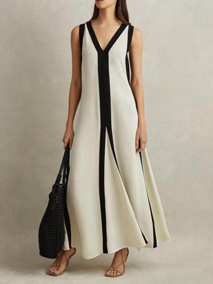 Alina - Reversible Colorblock Maxi Dress