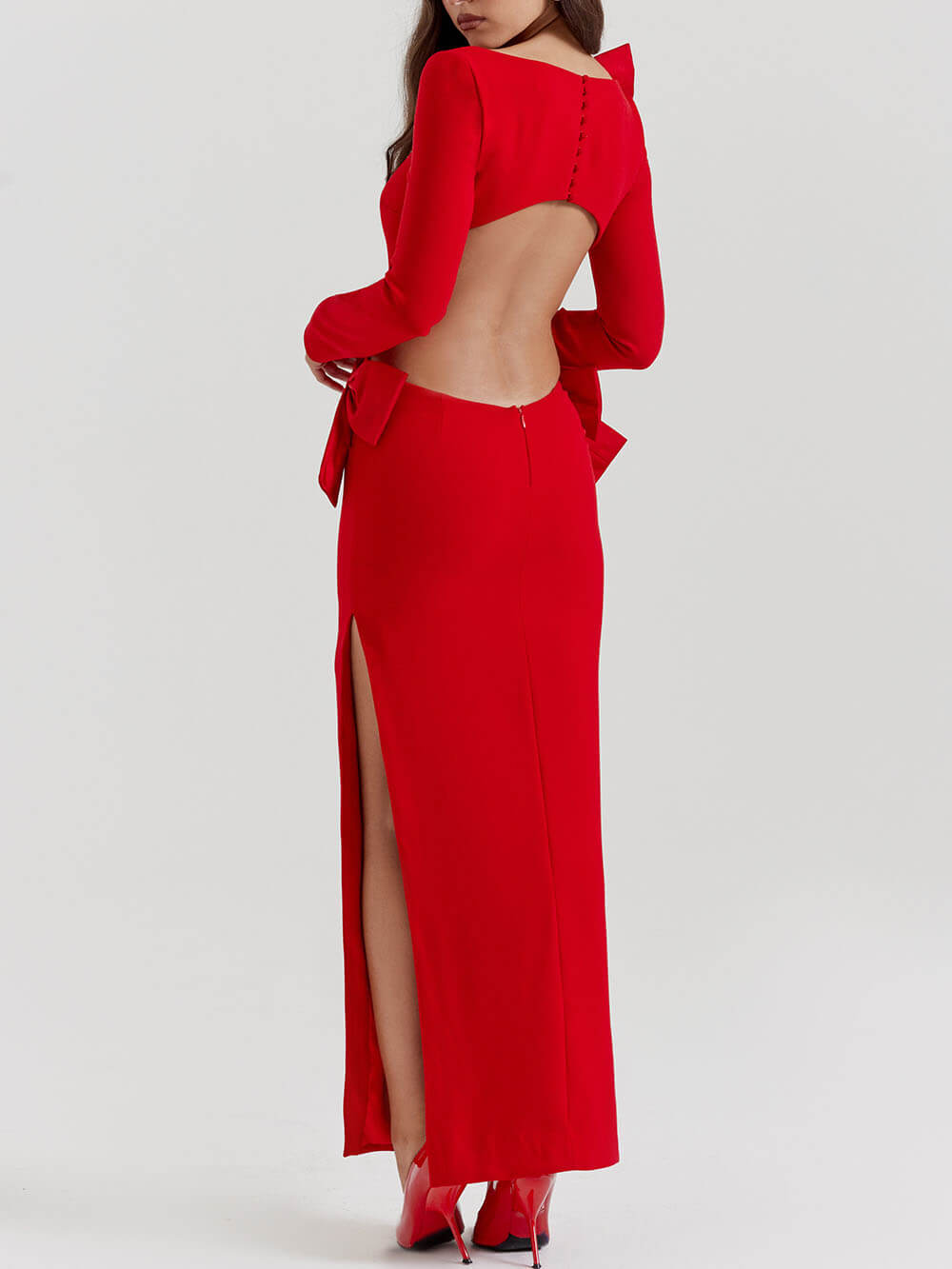 Red Bow Maxi Dress - Airnori