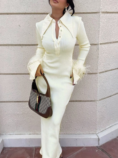 Maddy Feather Bandage Maxi Dress - Airnori