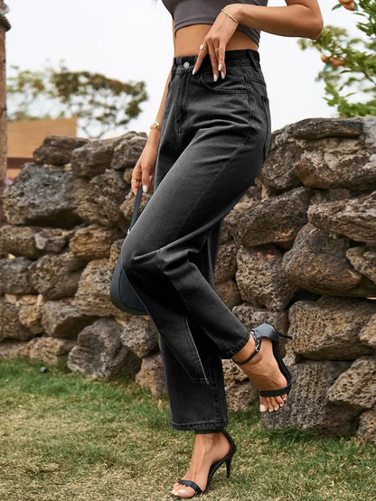 Modern Split-Hem Relaxed Denim Pants