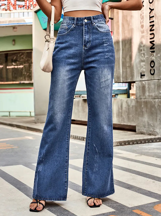 Harper - Washed Flared Mid-Rise Jeans