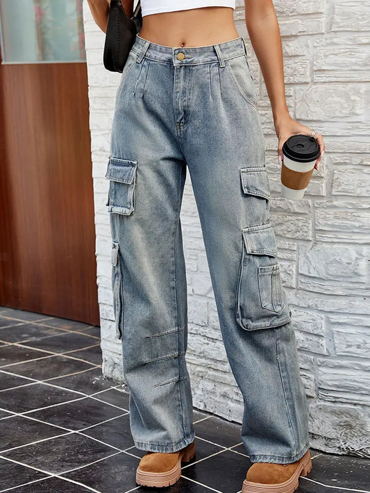 Effortless Elastic Cargo Jeans