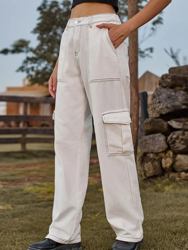 Morgan - Vintage Cargo Denim Pants