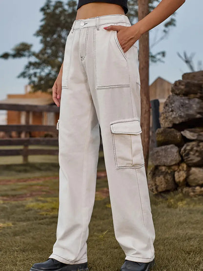 Morgan - Vintage Cargo Denim Pants