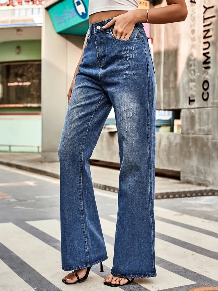 Harper - Washed Flared Mid-Rise Jeans